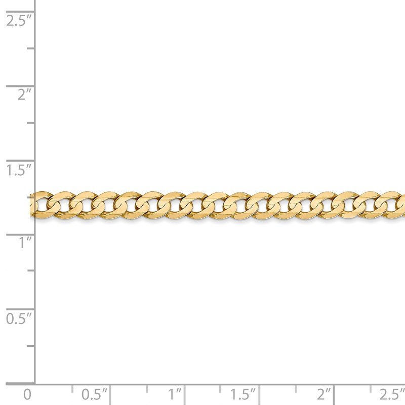 14K 26 inch 4.5mm Open Concave Curb with Lobster Clasp Chain