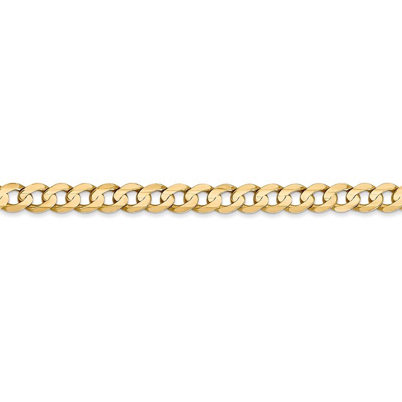 14K 26 inch 4.5mm Open Concave Curb with Lobster Clasp Chain