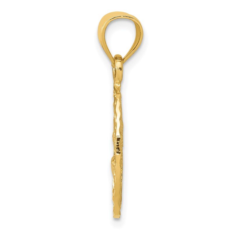14K Dolphin and Palm Tree Pendant