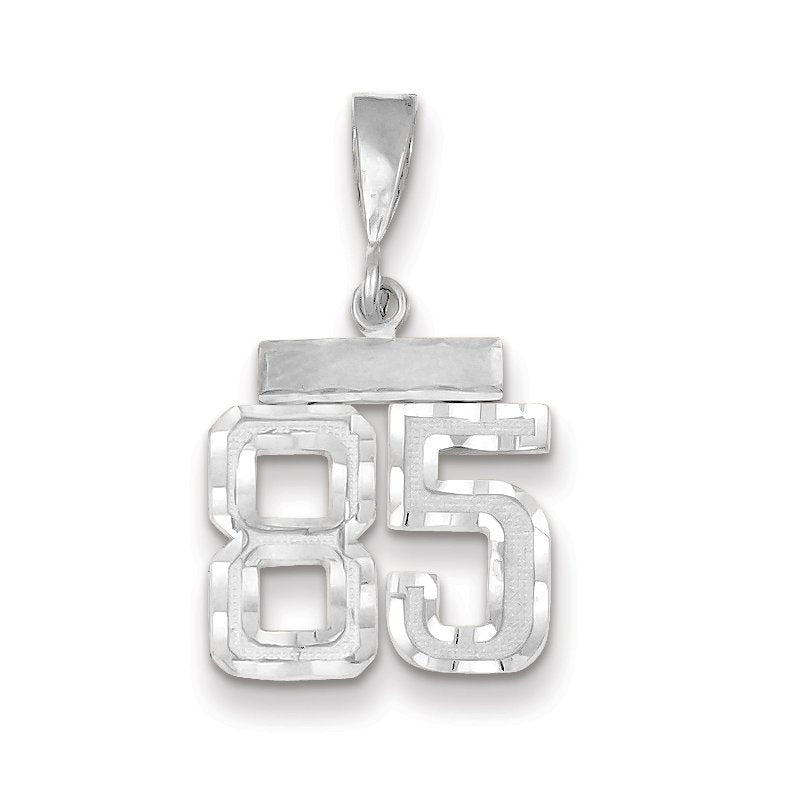 14kw Small Brushed Diamond-cut Number 85 Charm