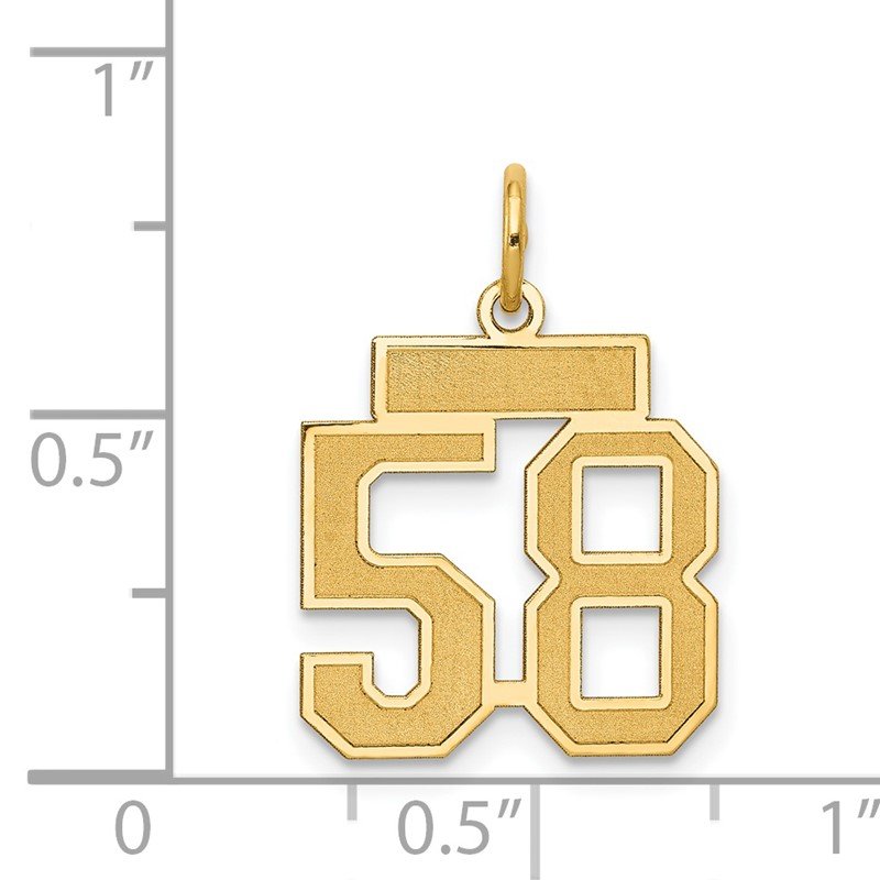 14k Small Satin Number 58 Charm