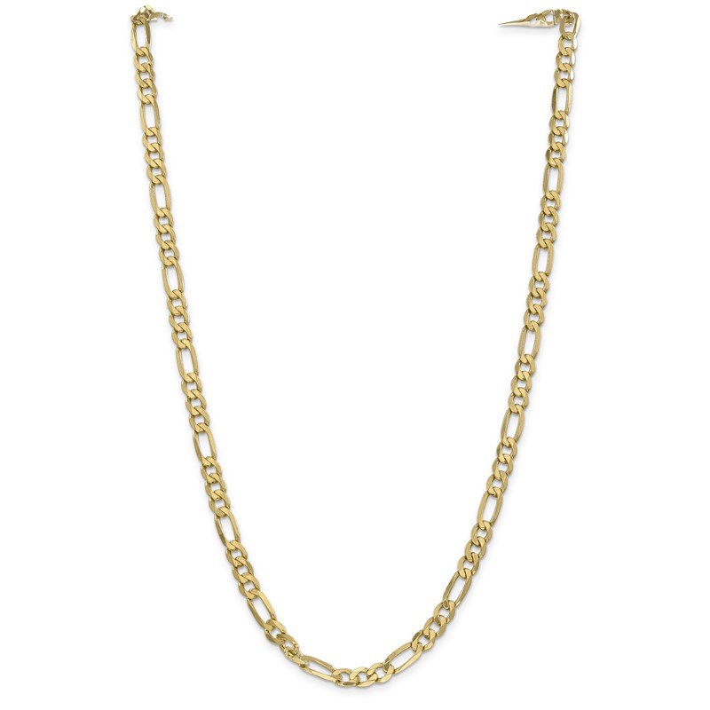14K 26 inch 6.25mm Flat Figaro with Lobster Clasp Chain