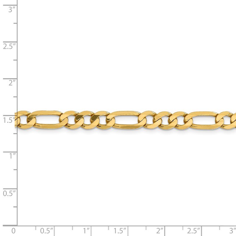 14K 26 inch 6.25mm Flat Figaro with Lobster Clasp Chain
