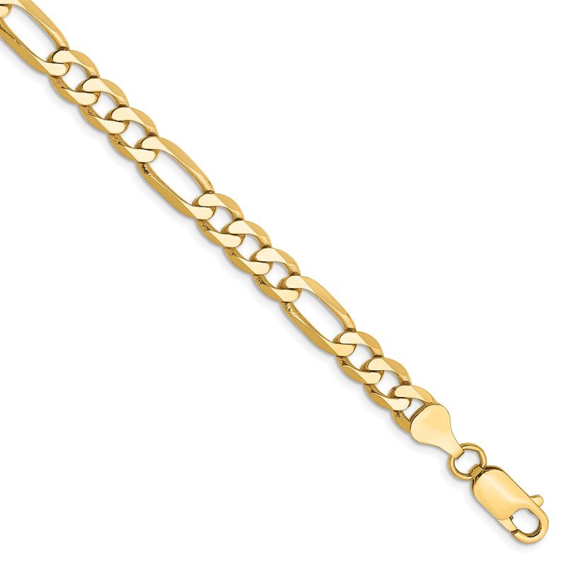 14K 26 inch 6.25mm Flat Figaro with Lobster Clasp Chain