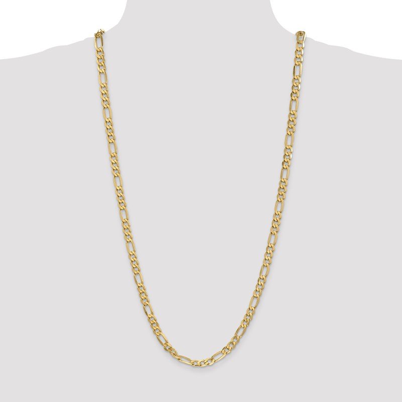 14K 26 inch 6.25mm Flat Figaro with Lobster Clasp Chain