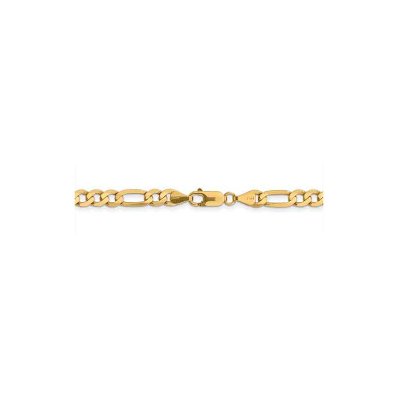 14K 26 inch 6.25mm Flat Figaro with Lobster Clasp Chain