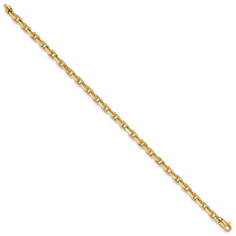 14K 18 inch 4.2mm Hand Polished Fancy Link with Lobster Clasp Chain