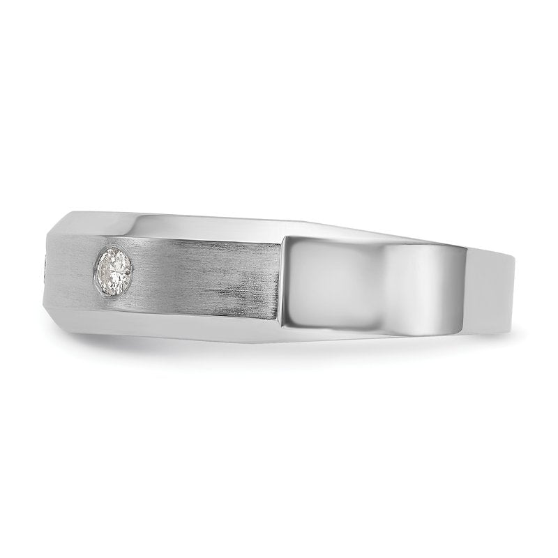 14K White Gold Men's 1/6 carat Lab Grown Diamond VS+ F+ Complete Band