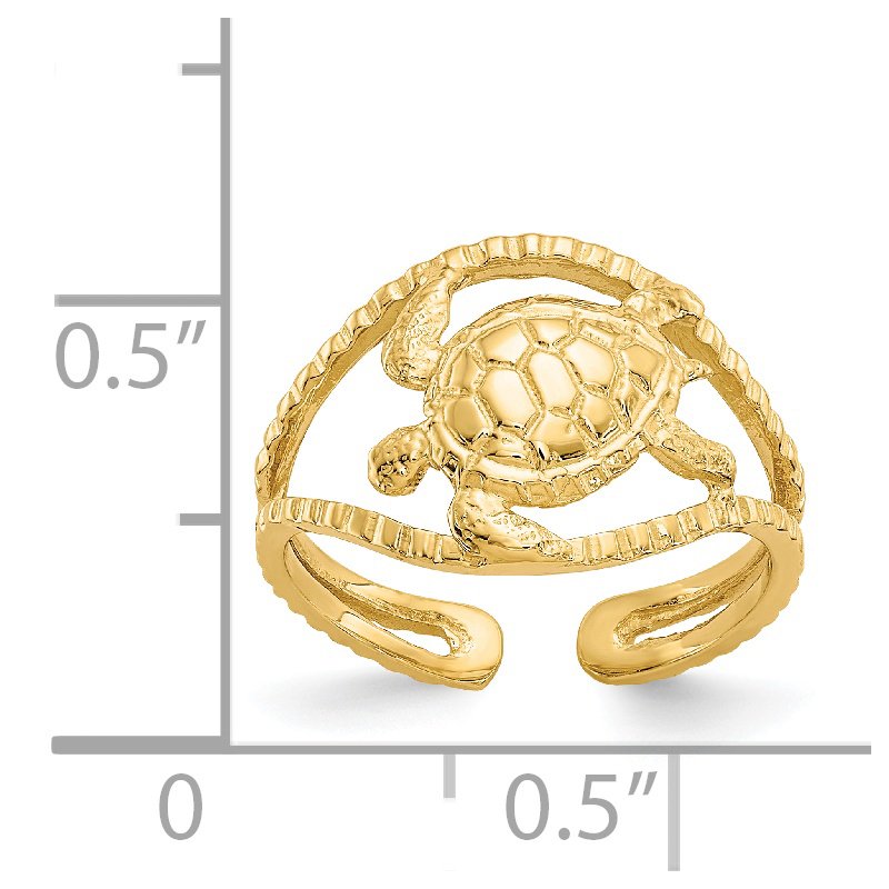 14k Turtle Toe Ring