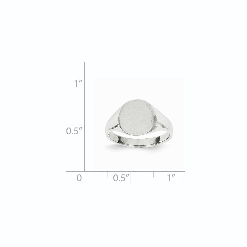 14k White Gold 10.5x10.5mm Closed Back Signet Ring