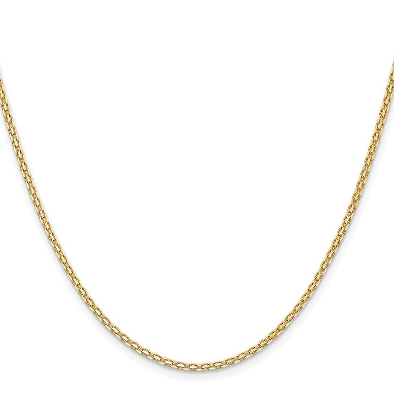 14K 10 inch 1.8mm Lightweight Flat Bismark with Lobster Clasp Anklet