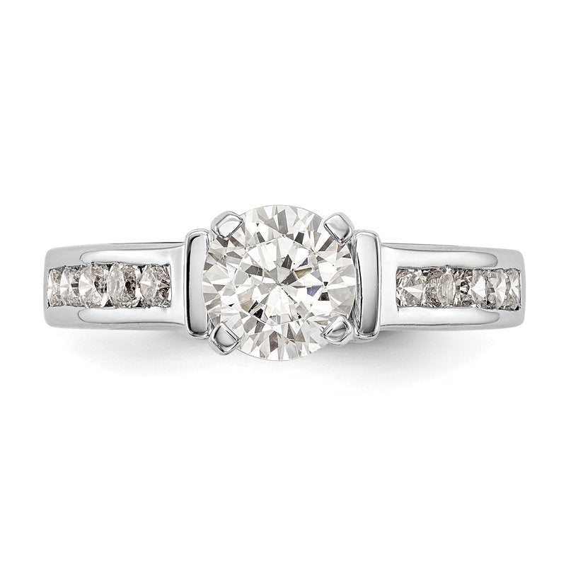 14K White Gold 1/2 carat Lab Grown Diamond VS+ F+ Semi-Mount Peg Set Engagement Ring