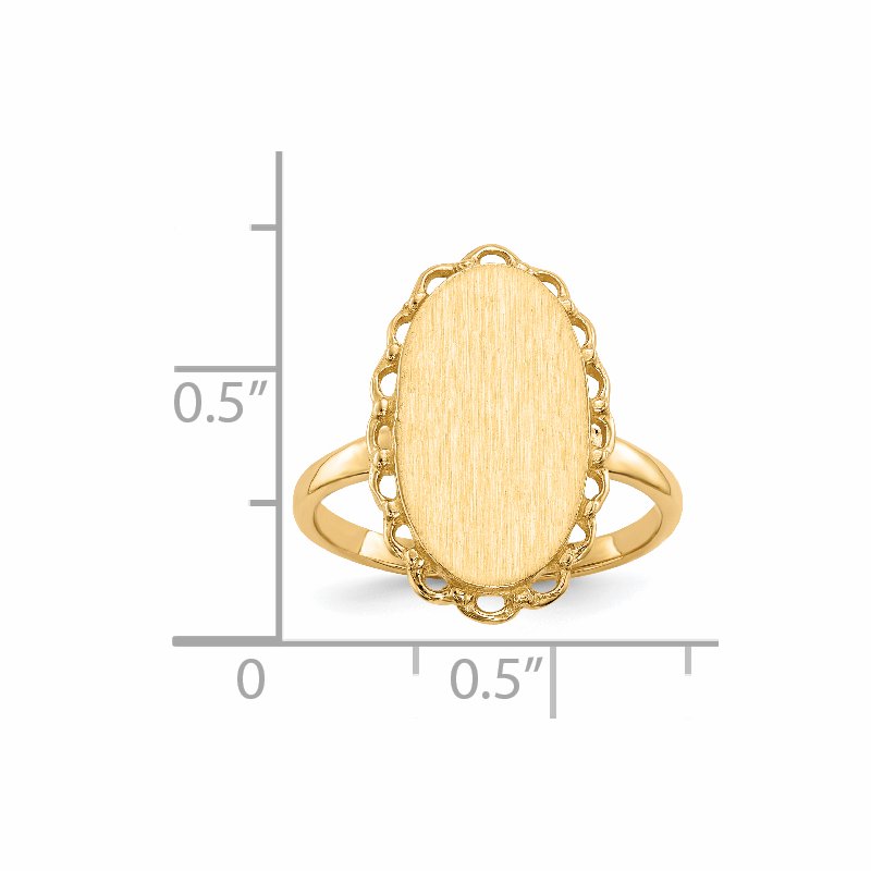 14k 9.0x16.0mm Open Back Signet Ring
