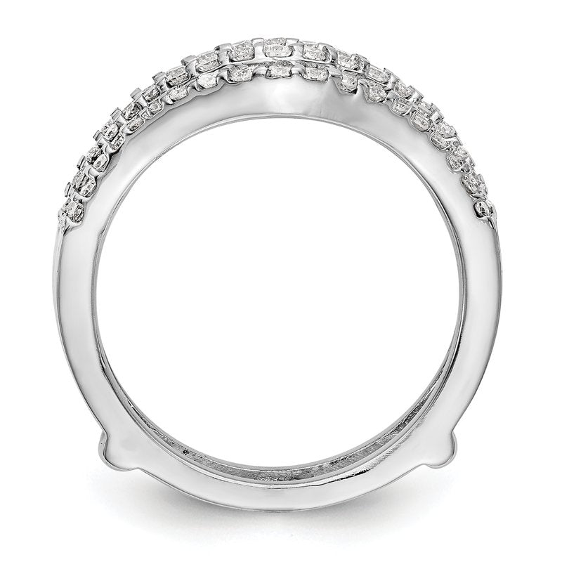 14K White Gold 5/8 carat Lab Grown Diamond VS+ F+ Complete Ring Guard