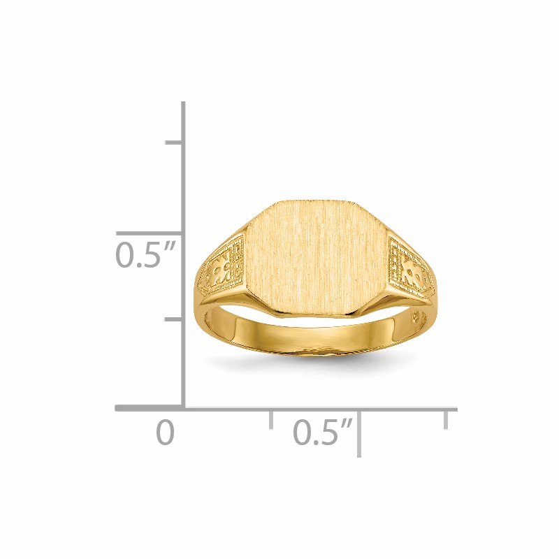14k 11.0x9.0mm Open Back Signet Ring