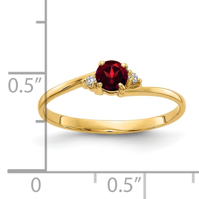 14k 4mm Garnet AAA Diamond ring