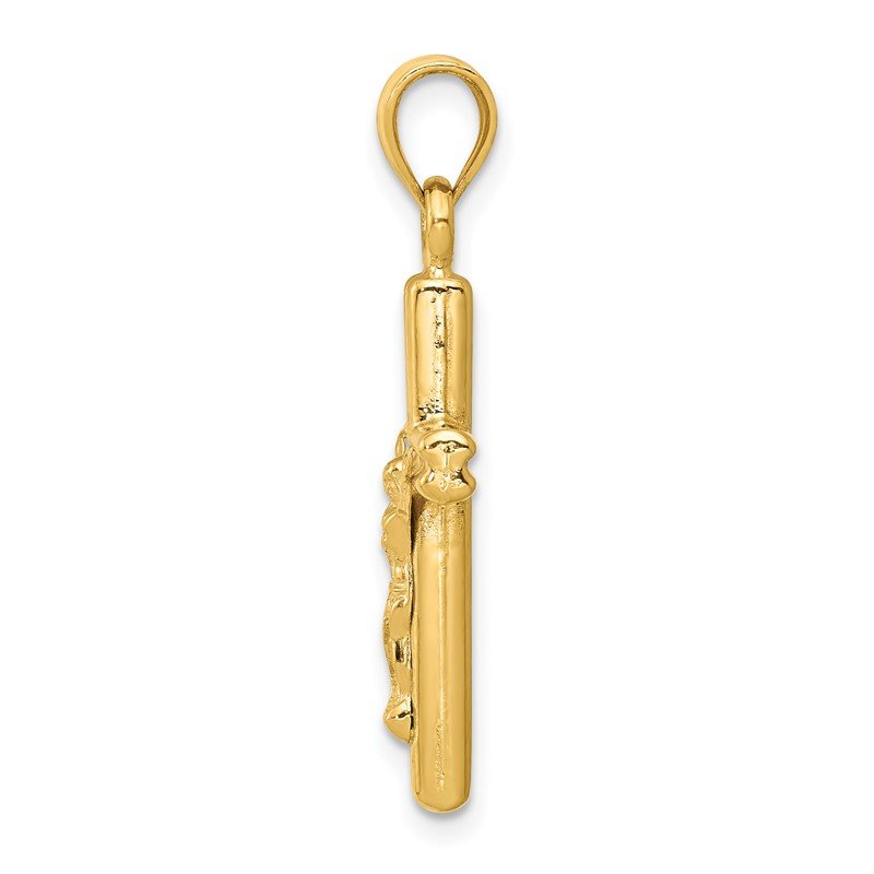 14K Hollow Crucifix Reversible to Cross Pendant