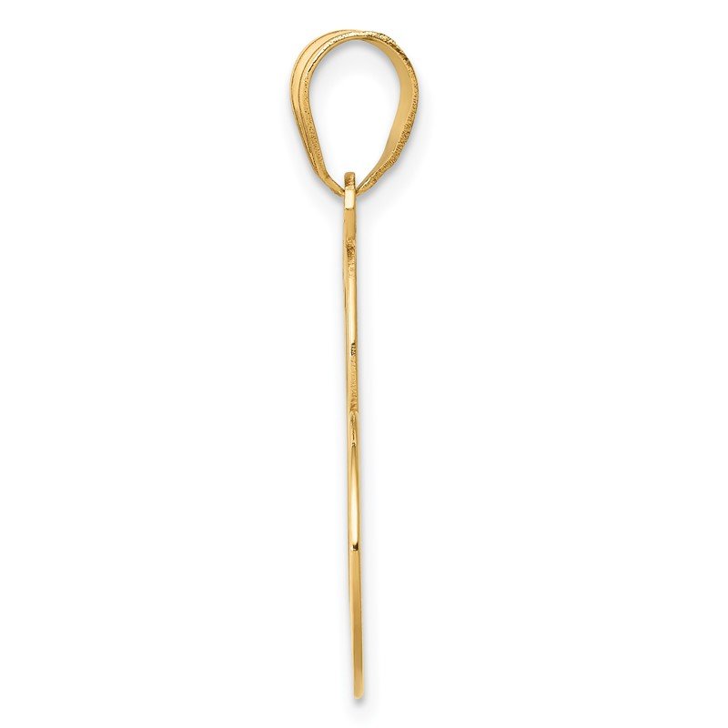 14k Heart with Cut-Out Awareness Ribbon Charm