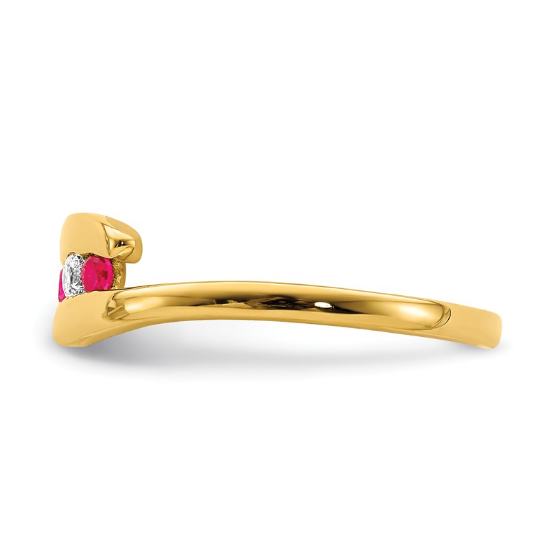 14k Emerald and Diamond 3-stone Ring