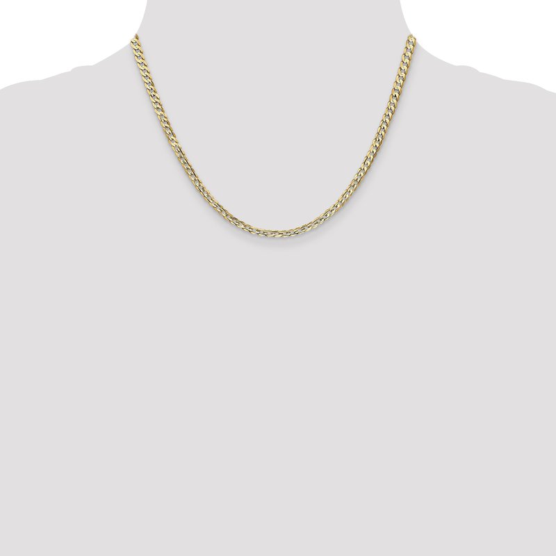 14K 26 inch 3.8mm Open Concave Curb with Lobster Clasp Chain