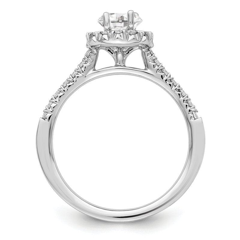 14K White Gold 1/3 carat Lab Grown Diamond VS+ F+ Semi-Mount Oval Halo Engagement Ring