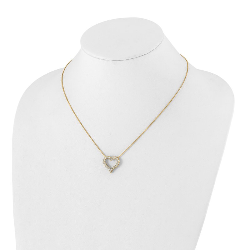 14k White Gold 1 carat Diamond Heart 18 inch Necklace