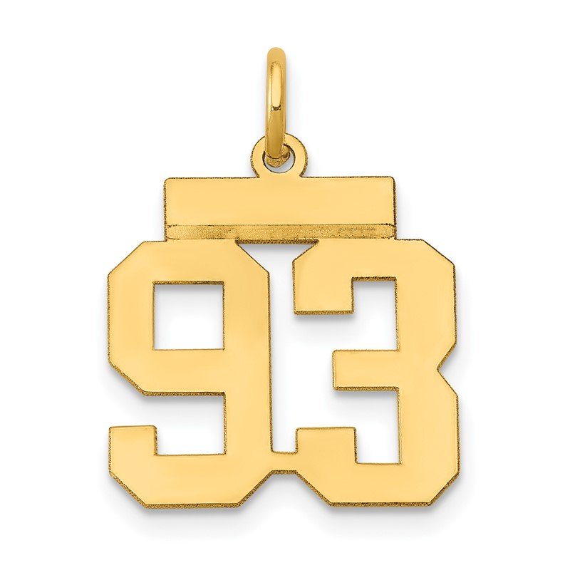 14k Small Polished Number 93 Charm