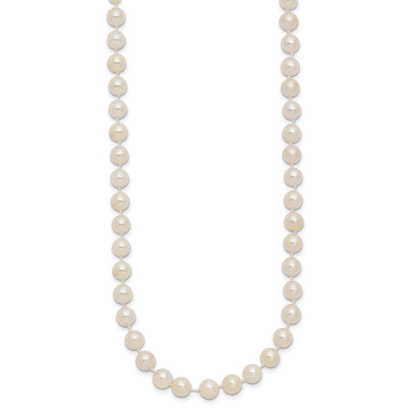 14k 5-6mm White Round Akoya Saltwater Cultured Pearl 16 inch Necklace