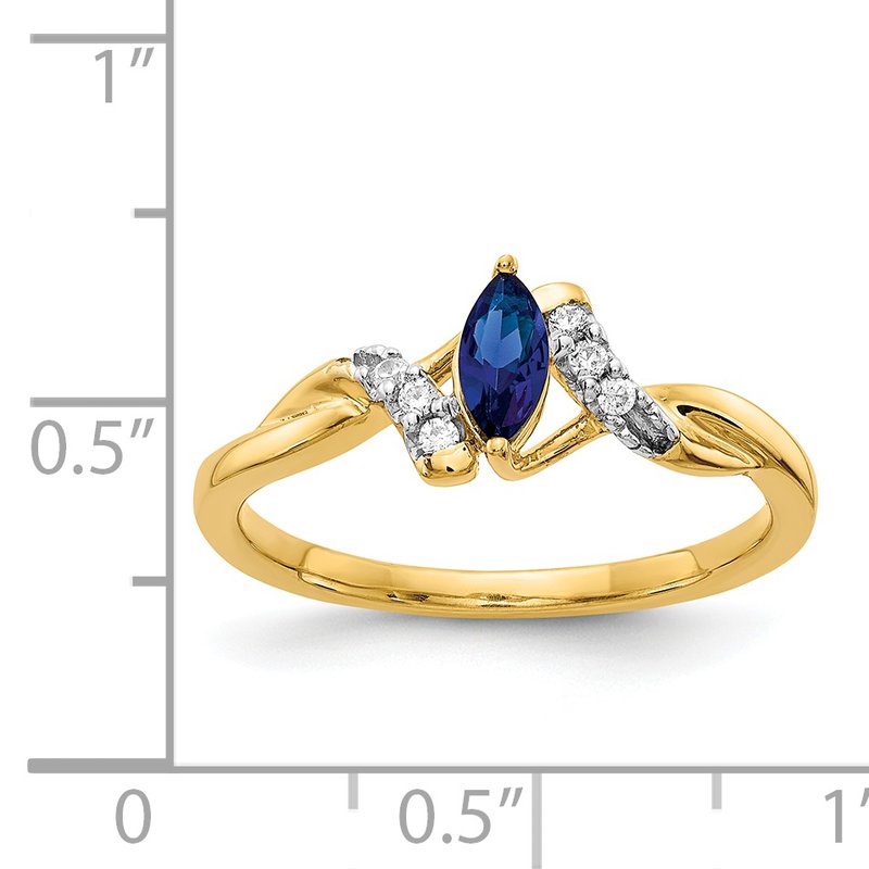 14k Diamond and Marquise Ruby Ring