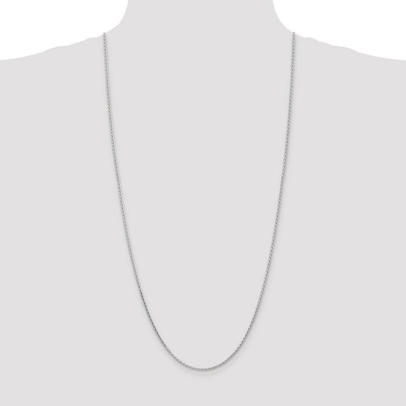 14K White Gold 10 inch 1.6mm Diamond-cut Parisian Wheat with Lobster Clasp Anklet