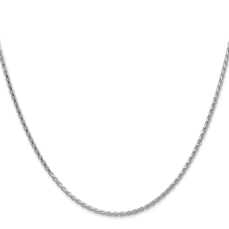 14K White Gold 10 inch 1.6mm Diamond-cut Parisian Wheat with Lobster Clasp Anklet