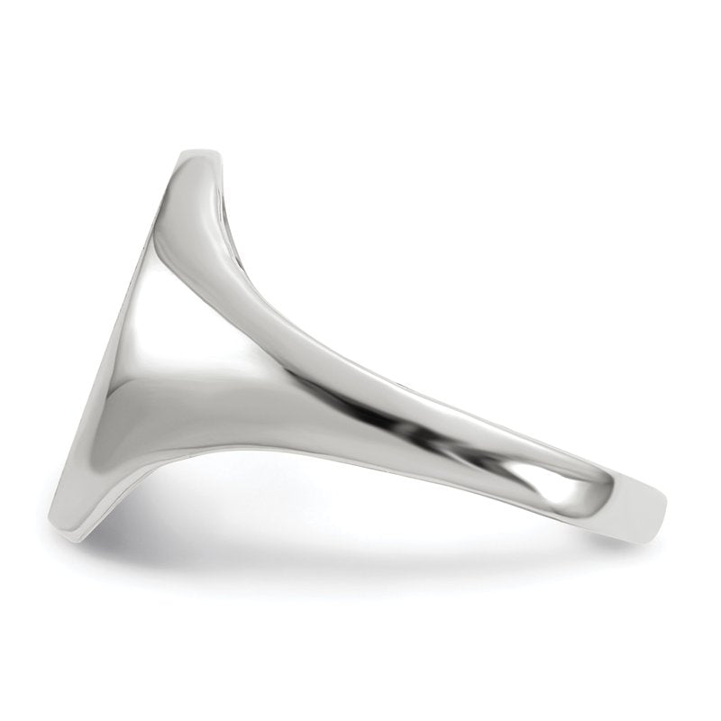 14k White Gold 9.0x14.0mm Closed Back Signet Ring