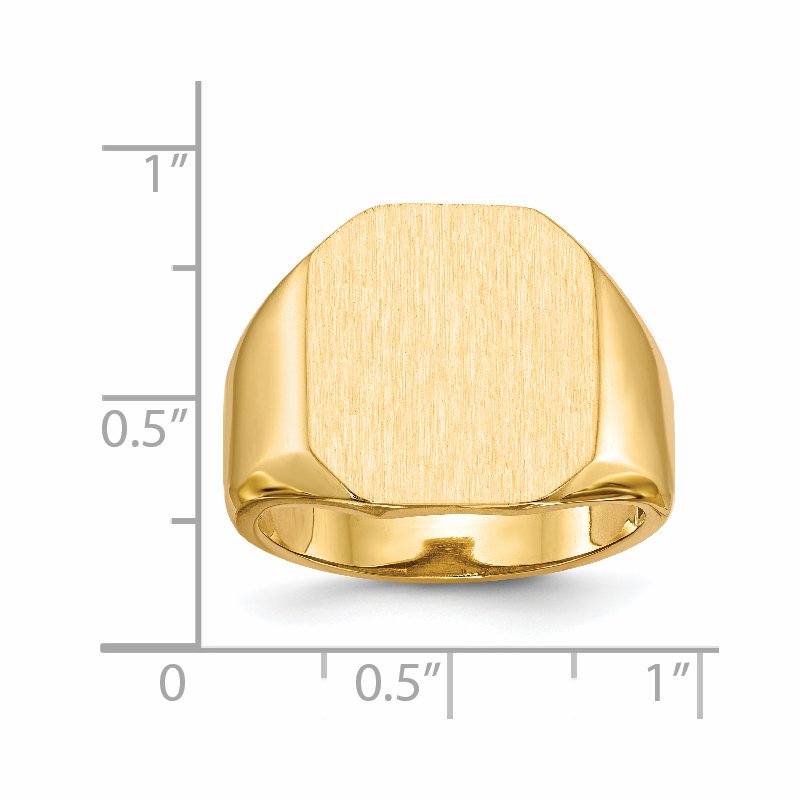 14k 15.0x17.0mm Open Back Mens Signet Ring