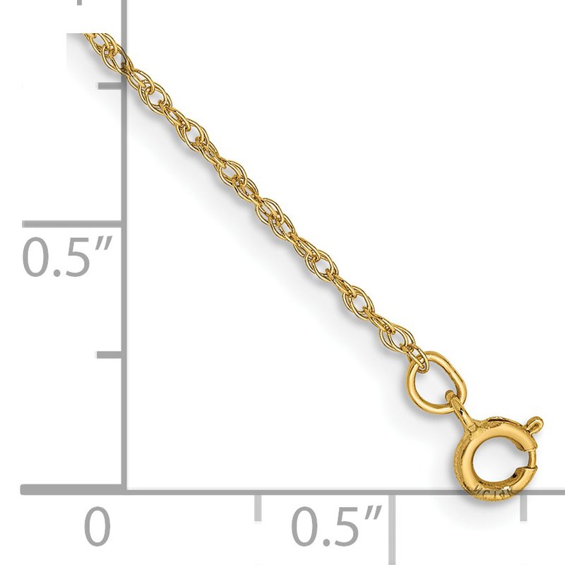 14K 14 inch .8mm Light Baby Rope with Spring Ring Clasp Chain