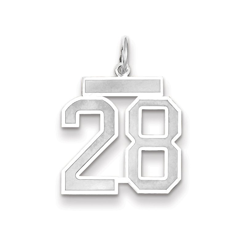 14kw Medium Satin Number 28 Charm