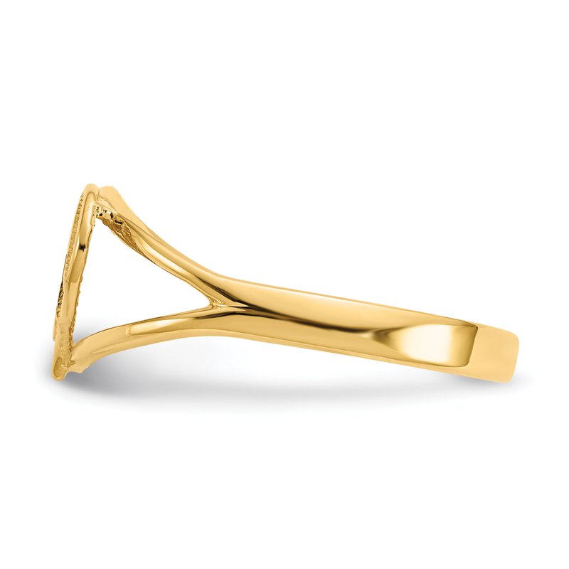 14k Polished Mom Heart Ring