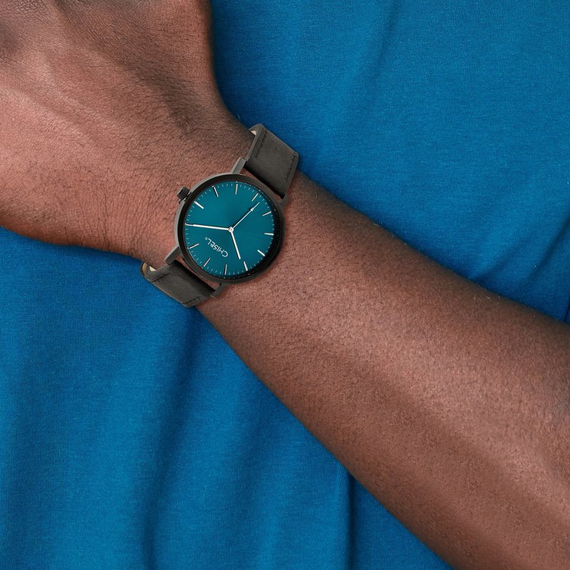 Matte Black IP-plated Blue Dial Watch
