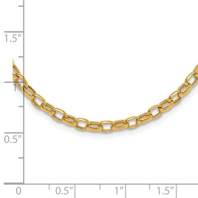 14k Polished 4.5mm Fancy Oval Link 18 inch Necklace