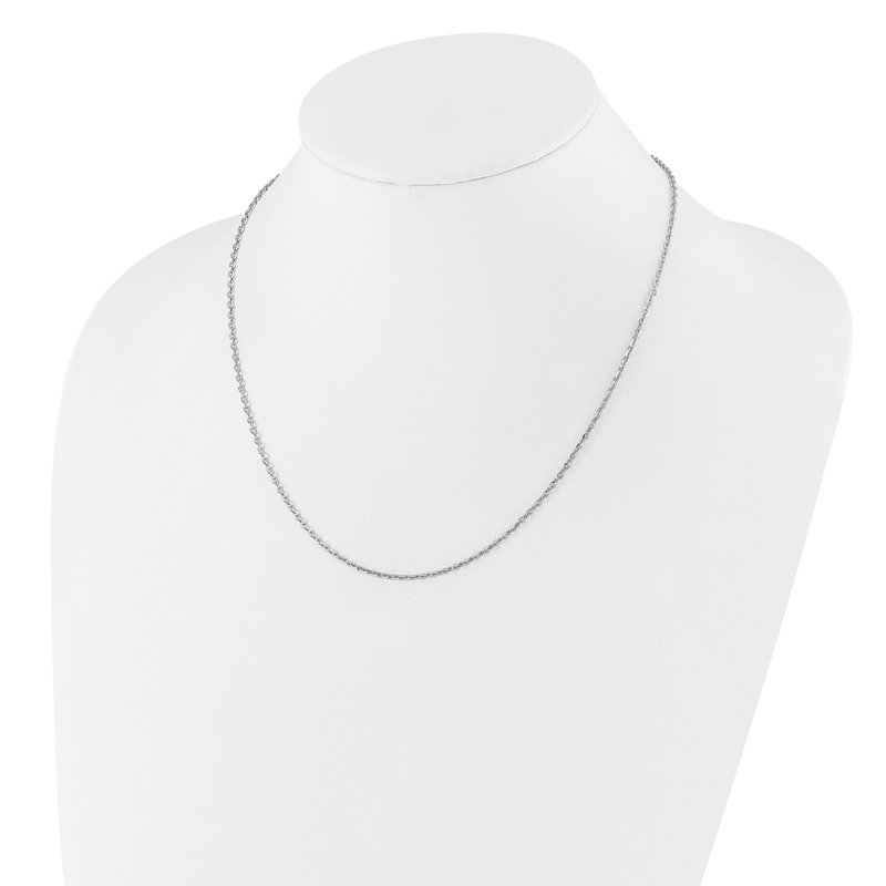 Sterling Silver RH-plated Adjustable 2mm Cable Chain