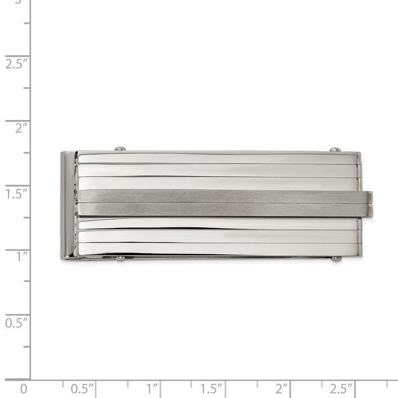 Stainless Steel Brushed and Polished Money Clip