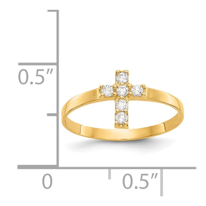 14k Madi K CZ Cross Baby Ring