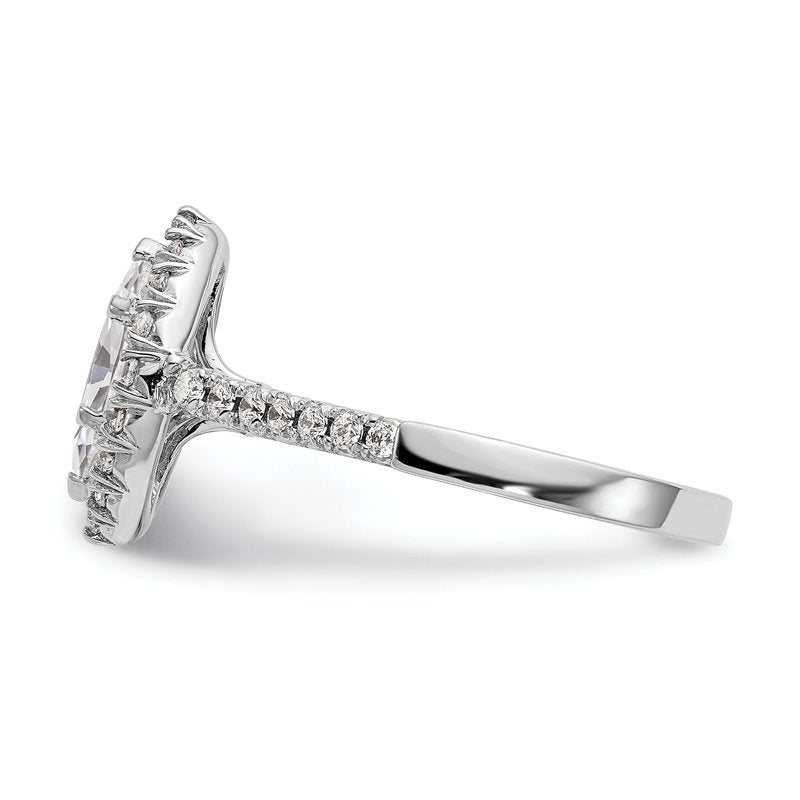14K White Gold 1/3 carat Lab Grown Diamond VS+ F+ Semi-Mount Marquise Halo Engagement Ring