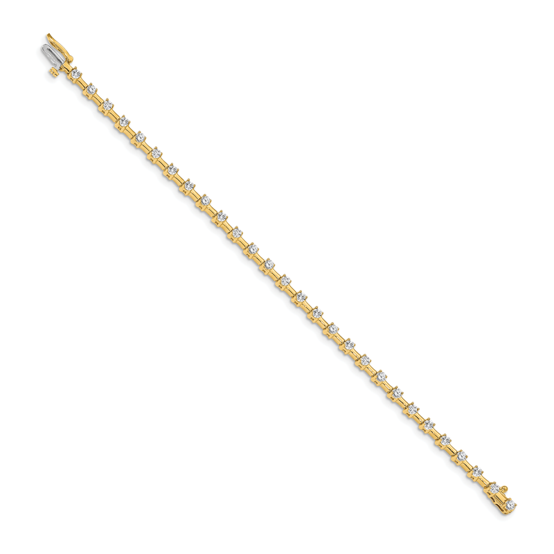 14k Complete 2 carat Round VS Diamond Bar Link 7 inch Tennis Bracelet