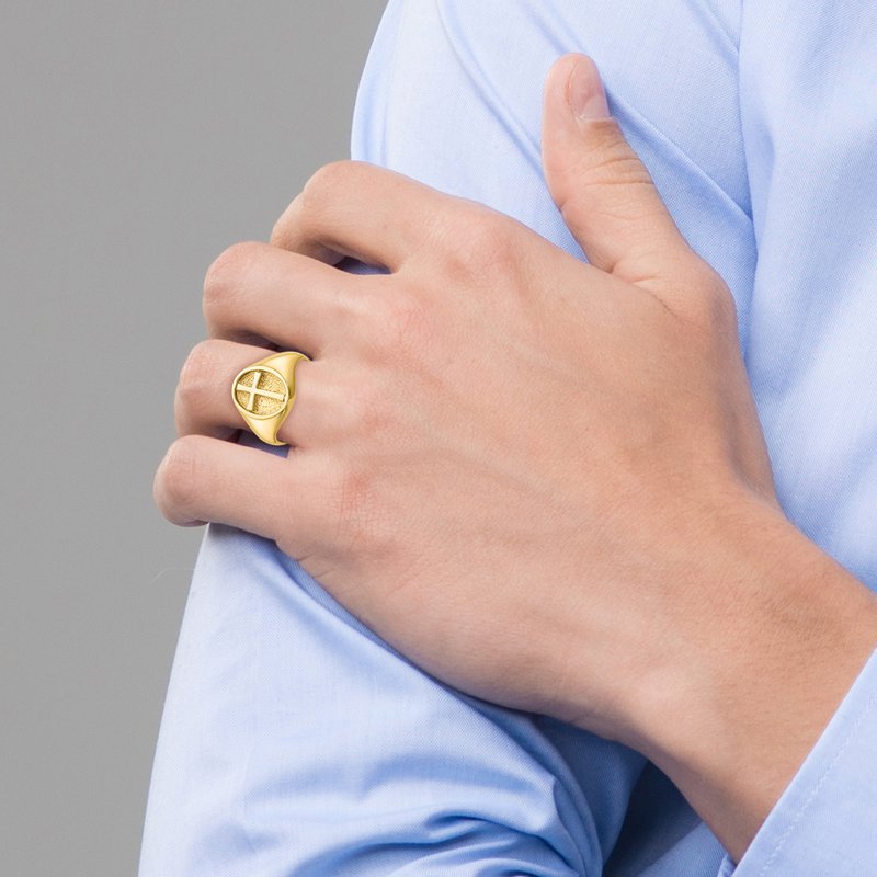 14k Polished Eternal Life Cross Ring
