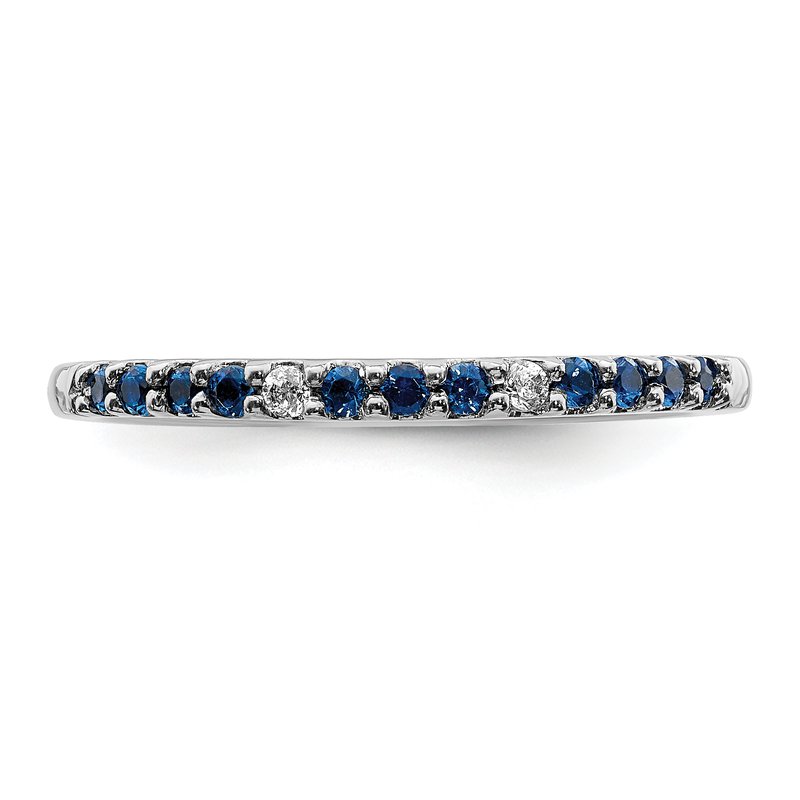 14k White Gold Diamond and Emerald Band