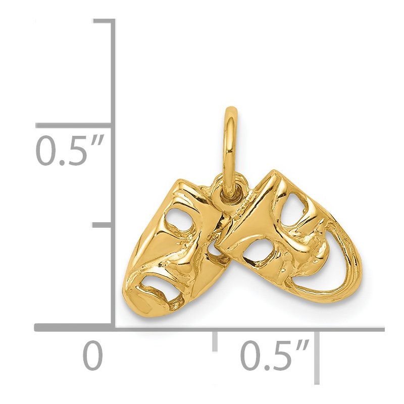 14k Comedy/Tragedy 2-Piece Charm