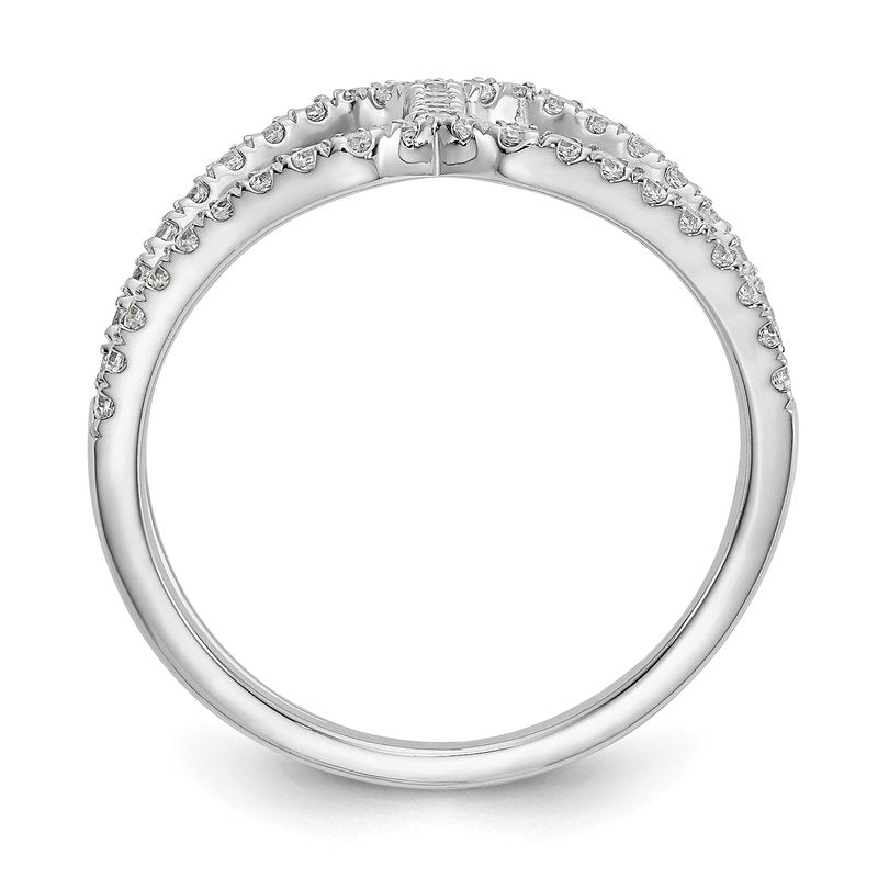 14K White Gold 1/2 carat Lab Grown Diamond VS+ F+ Complete Geometric Ring