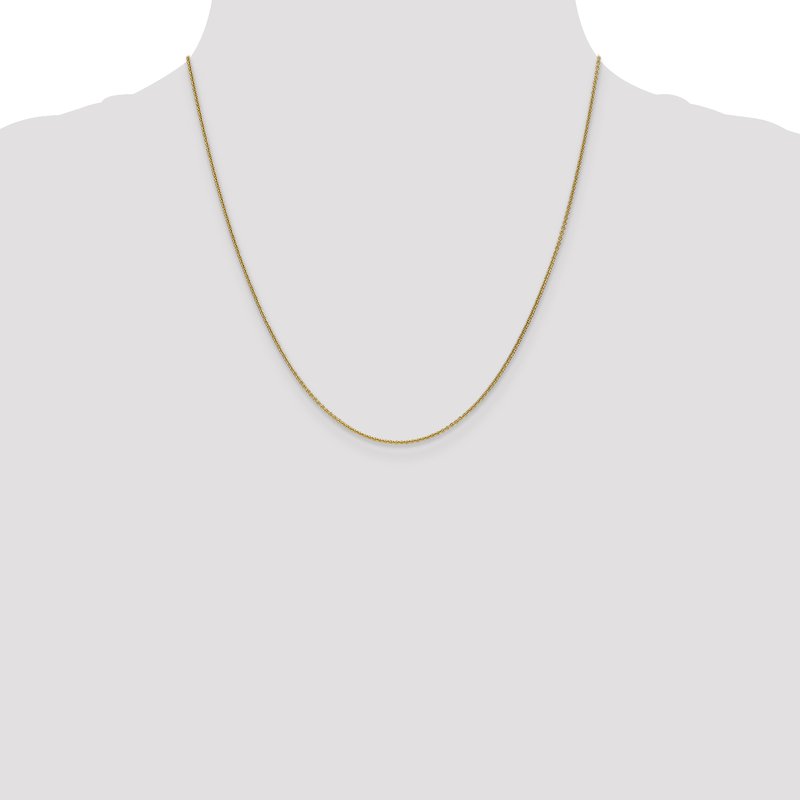 18K 18 inch 1.15mm Diamond-cut Cable with Fancy Lobster Clasp Chain