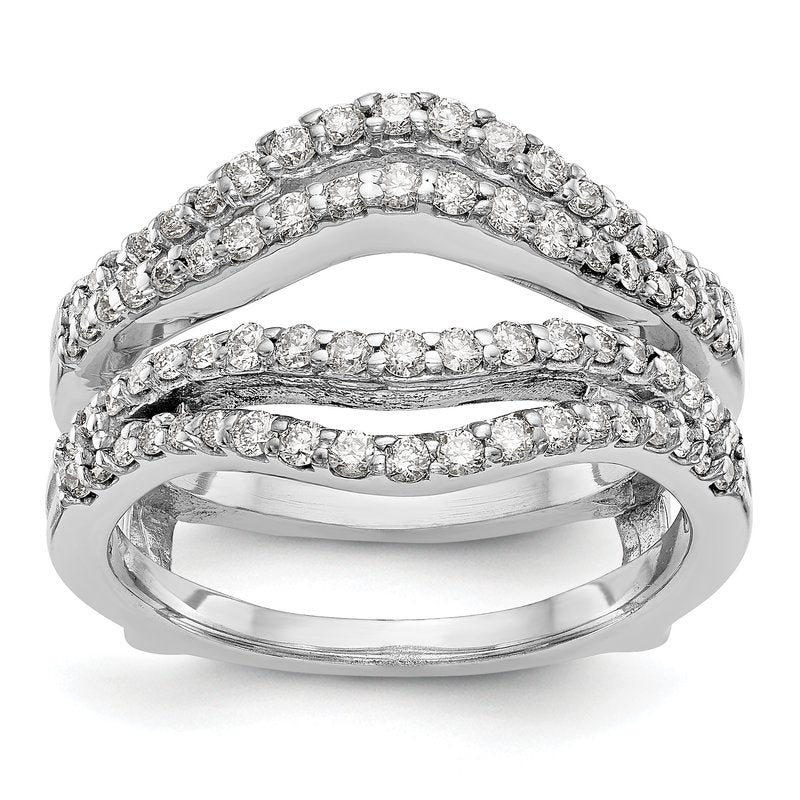 14K White Gold 5/8 carat Lab Grown Diamond VS+ F+ Complete Ring Guard