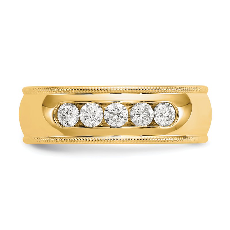 14K White Gold Men's 1/2 carat Lab Grown Diamond VS+ F+ Size 10.5 Complete Miligrain Band